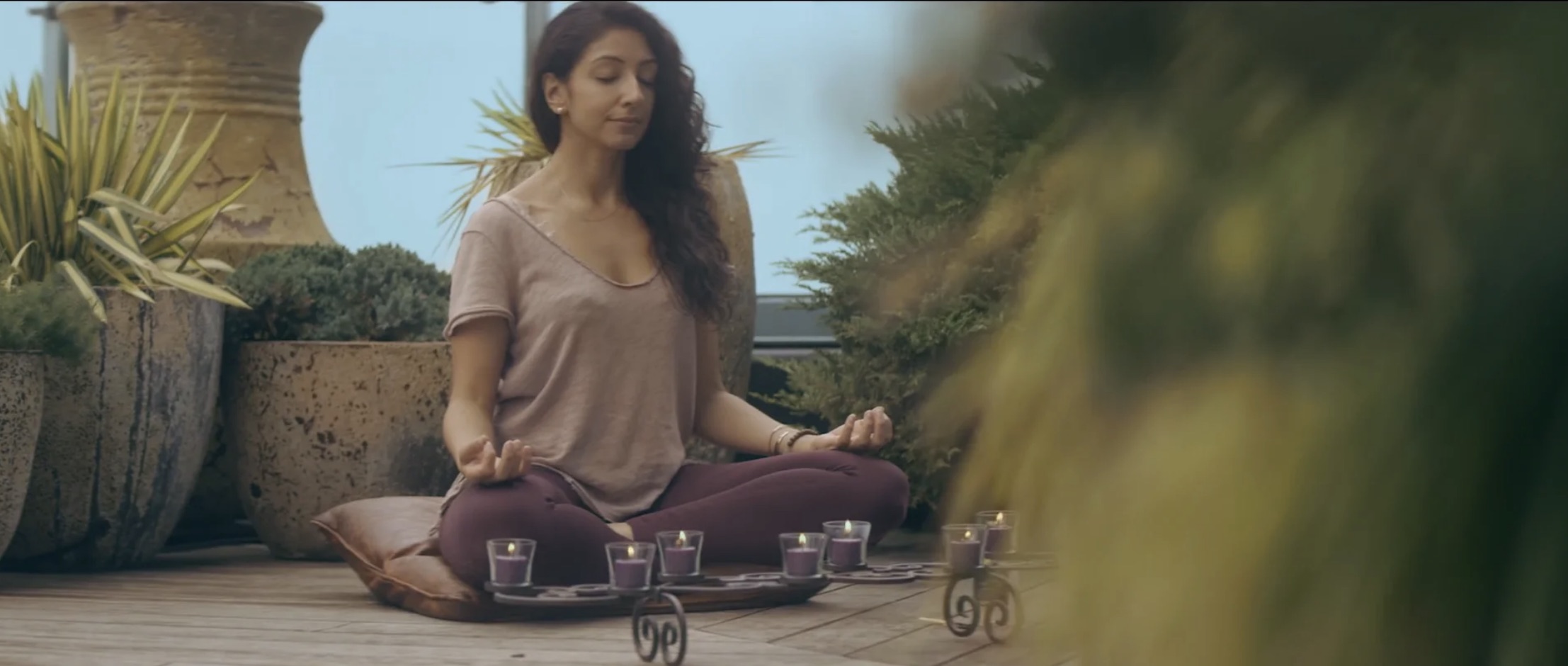 Still from Mindfulness Matter and Pax Tandon meditatiing